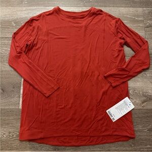 Lululemon Modal Pleated Red Rock Long Sleeve Shirt